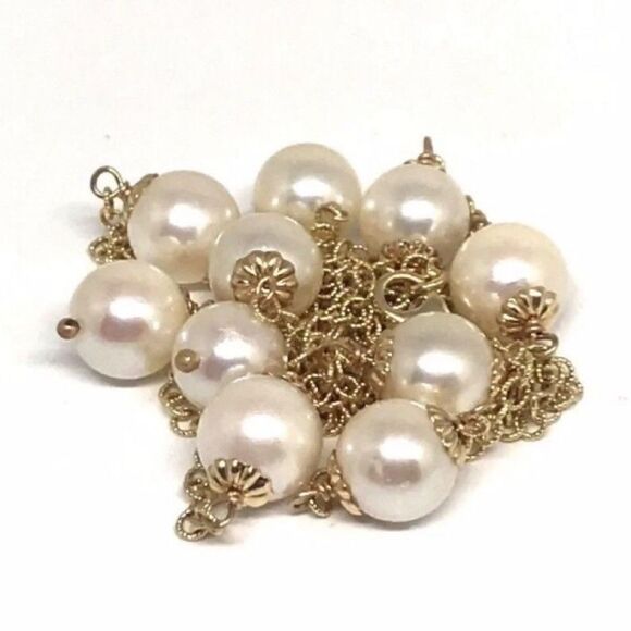 Akoya Pearl Necklace 14k Gold 8.5-8 mm 18" Women Certified $2,950 721470 - Picture 6 of 8